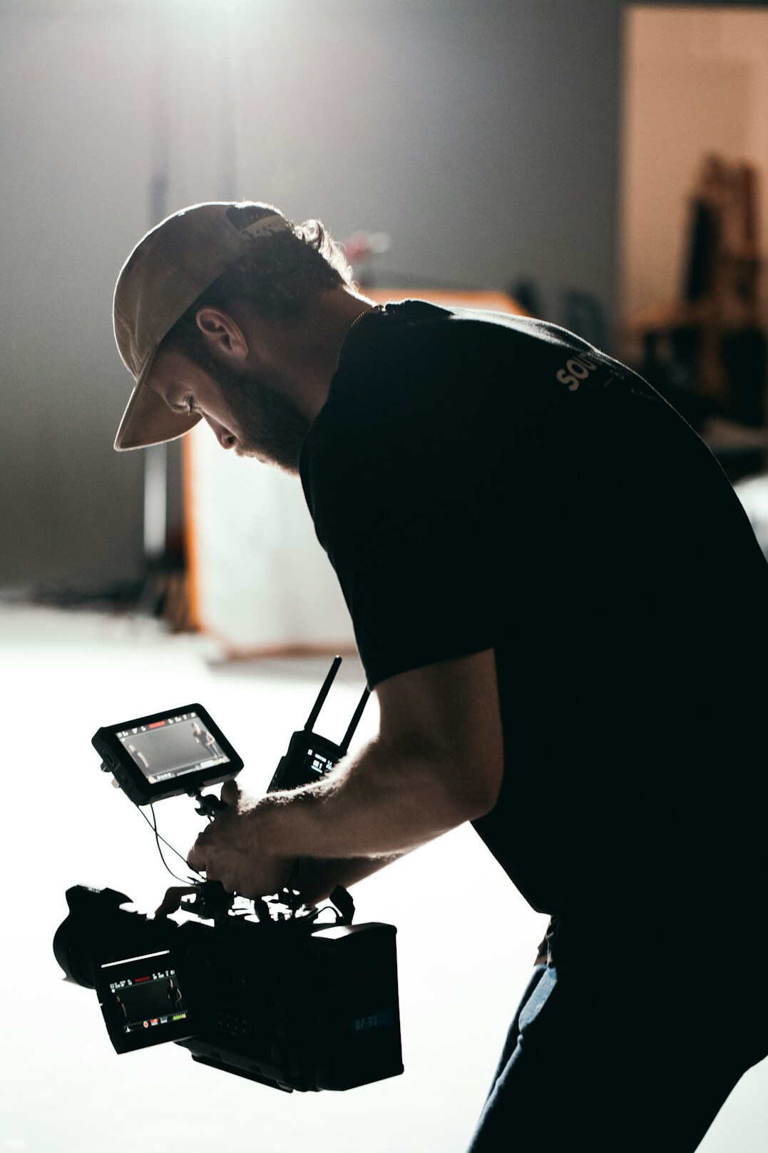filmmaker holding camera
